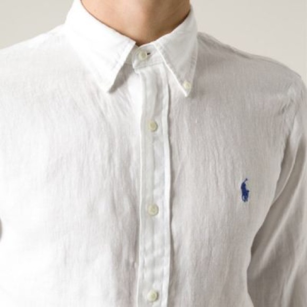 White button down polo shirt